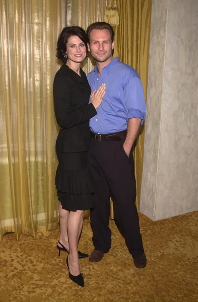 Christian Slater und seine Frau Ryan Haddon — Stockfoto