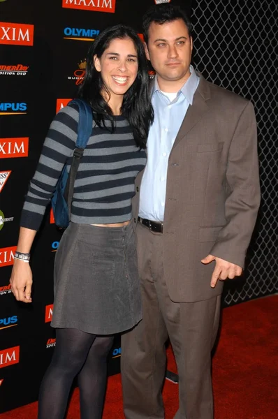 Sarah silverman och jimmy kimmel — Stockfoto