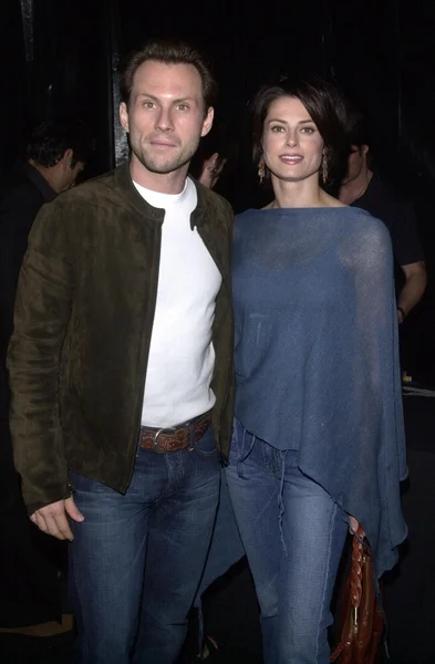 Christian Slater e esposa Ryan Haddon — Fotografia de Stock