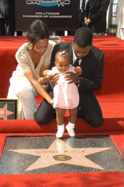 Chris Rock with wife Malaak Compton-Rock and daughter Lola — Stock Photo, Image