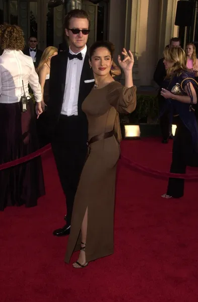 Edward Norton e Salma Hayek — Foto Stock