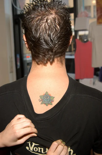 Paul shugerman i jego tatuaż — Zdjęcie stockowe