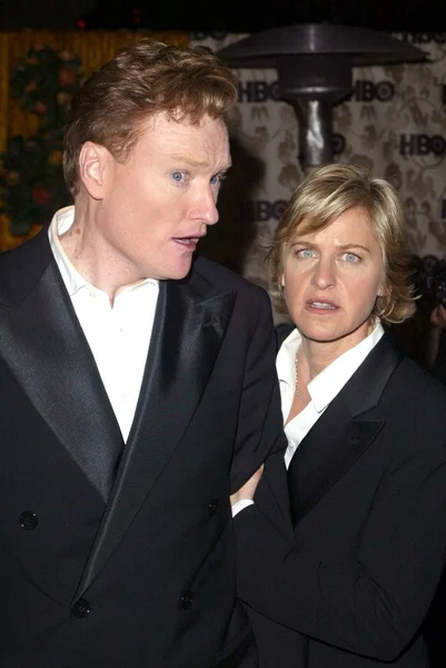 Conan O 'Brien e Ellen DeGeneres — Fotografia de Stock