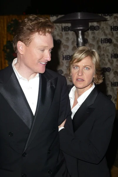 Conan O'Brien and Ellen DeGeneres — Stock Photo, Image