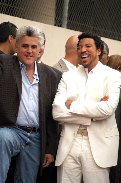 Jay leno en lionel richie — Stockfoto