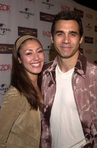 Adrian Paul and date — Stock Photo, Image