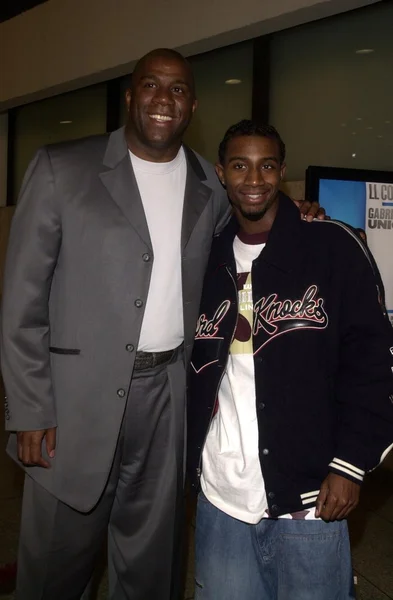 Magic johnson und son andre — Stockfoto