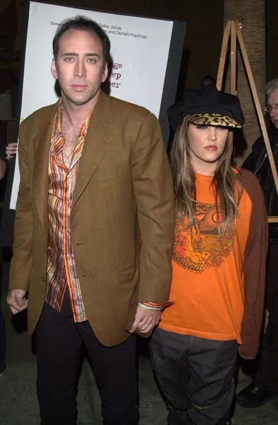 Nicolas käfig und lisa marie presley — Stockfoto