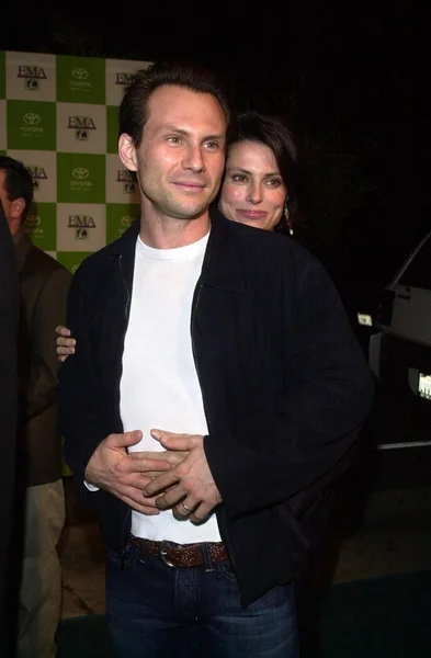 Christian Slater e esposa Ryan Haddon — Fotografia de Stock