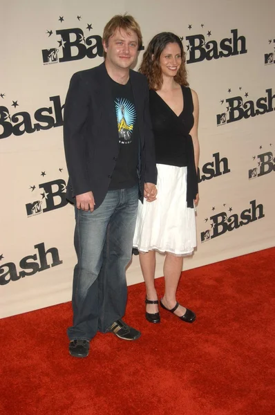 Chris hardwick och andrea savage — Stockfoto