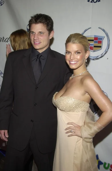 Jessica Simpson og Nick Lachey – stockfoto