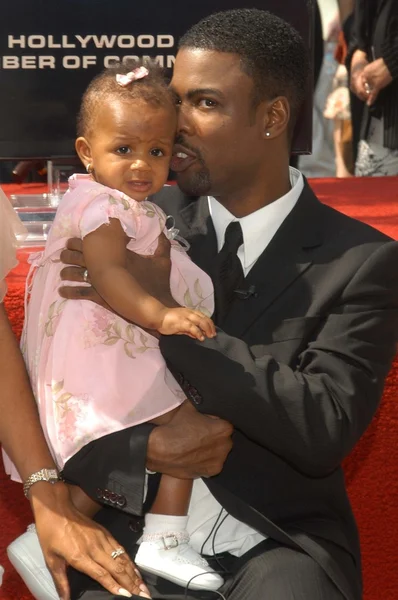 Chris Rock y su hija Lola — Foto de Stock