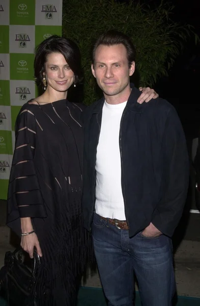 Christian Slater y su esposa Ryan Haddon —  Fotos de Stock