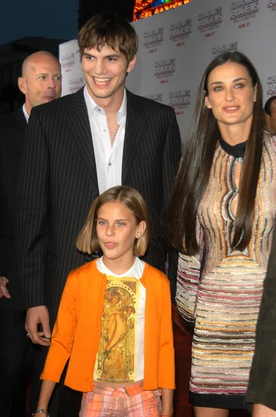 Demi moore, ashton kutcher i bruce willis — Zdjęcie stockowe