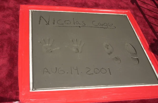 Huellas de manos de Nicolas Cage — Foto de Stock