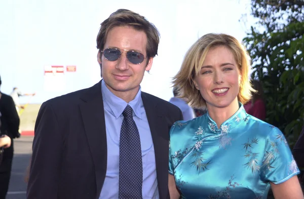 Tea leoni och david duchovny — Stockfoto