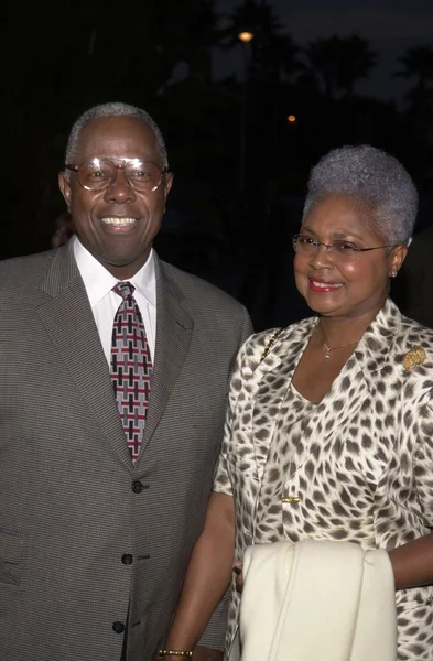 Hank Aaron and wife — Stock Photo, Image