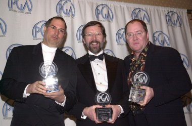 Steve Jobs, Ed Catmull and John Lasseter of PIXAR