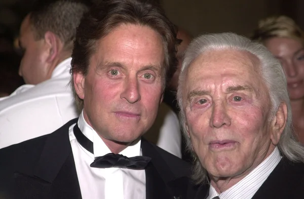 Michael douglas och kirk douglas — Stockfoto