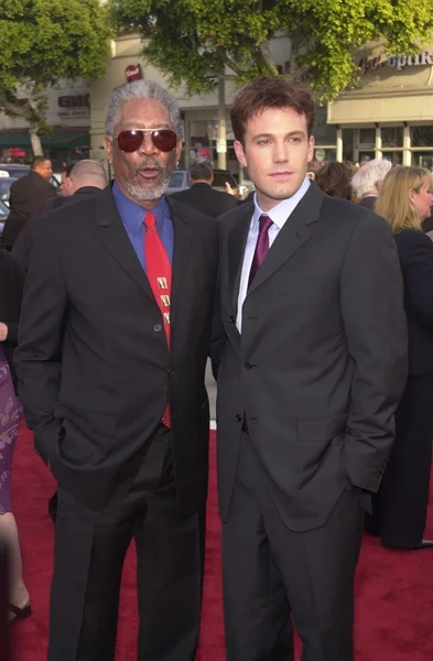 Morgan Freeman e Ben Affleck — Fotografia de Stock