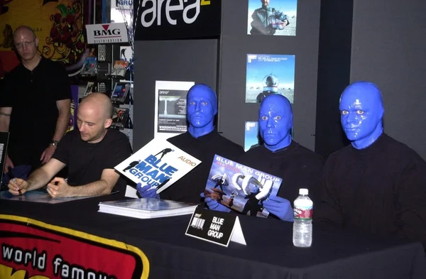 Moby och blue man group — Stockfoto