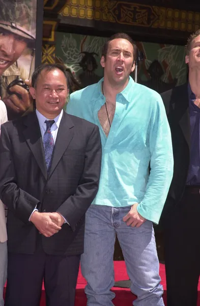John Woo and Nicolas Cage — Stock Photo, Image