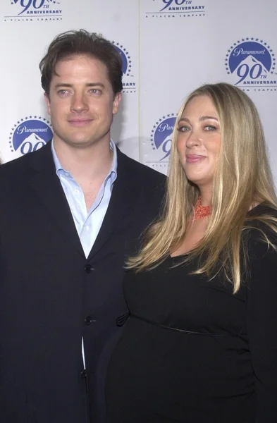 Brendan fraser i żona afton — Zdjęcie stockowe