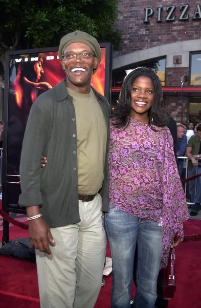 Samuel L. Jackson and daughter Zoe — Stock Photo, Image