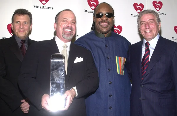 Paul Reiser, Billy Joel, Stevie Wonder e Tony Bennett — Foto Stock