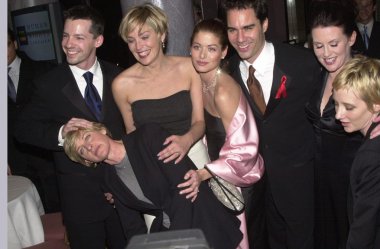 Sean hayes, sharon stone, debra messing, eric mccormack, megan mullally, anne heche ve ellen degeneres