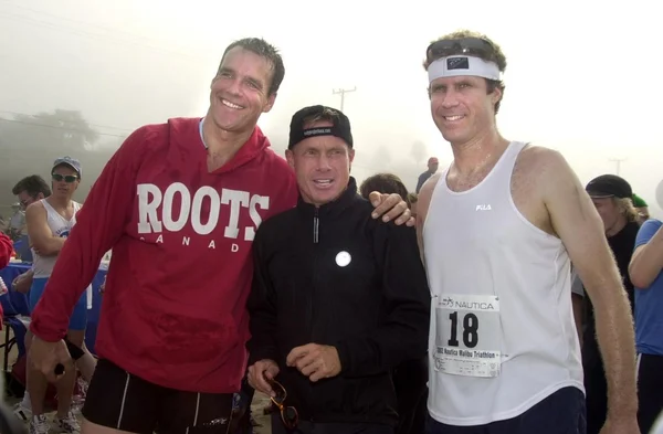 David James Elliott, Will Ferrell e il loro allenatore — Foto Stock