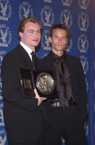 Christopher nolan und guy pearce — Stockfoto