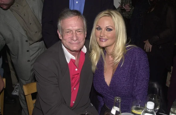 Hugh Hefner e Stacy Valentine — Fotografia de Stock