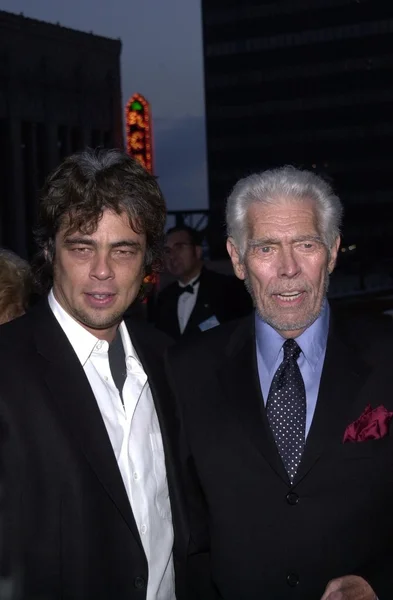 Benicio Del Toro y James Coburn — Foto de Stock