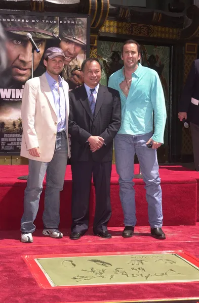 Christian Slater, John Woo y Nicolas Cage —  Fotos de Stock