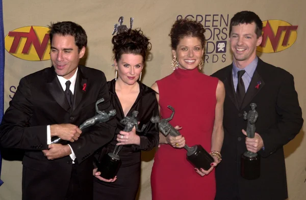 Eric Mccormack, Megan Mullally, Debra Messing, Sean Hayes — Stok fotoğraf