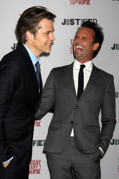 Walton Goggins, Timothy Olyphant — Stock Photo, Image