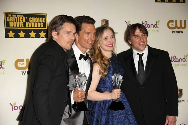 Ethan Hawke, Matthew McConaughey, Julie Delpy and Richard Linklater — Stock Photo, Image