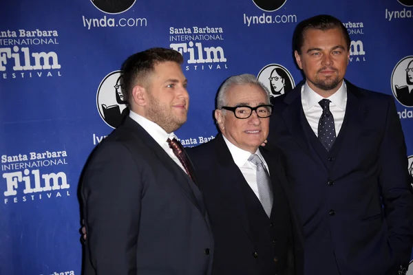 Jonah Hill, Martin Scorsese, Leonardo Dicaprio — Stock Photo, Image