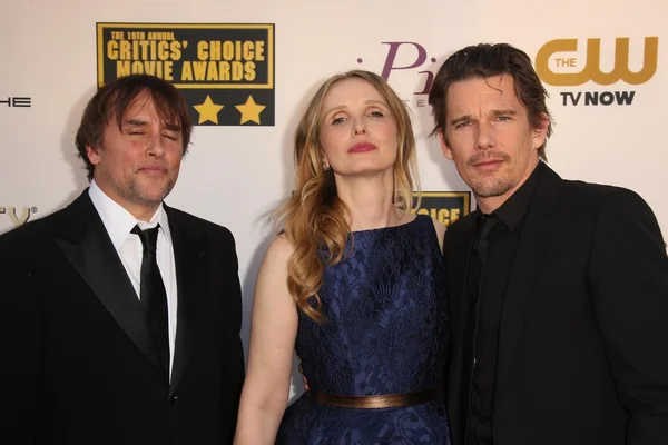 Richard linklater, julie delpy och ethan hawke — Stockfoto