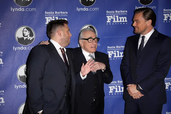Jonah Hill, Martin Scorsese, Leonardo Dicaprio — Foto de Stock