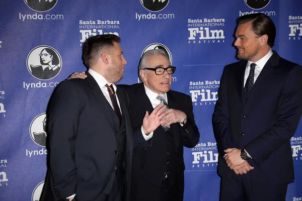 Jonah hill, martin scorsese, leonardo di Caprio — Foto Stock