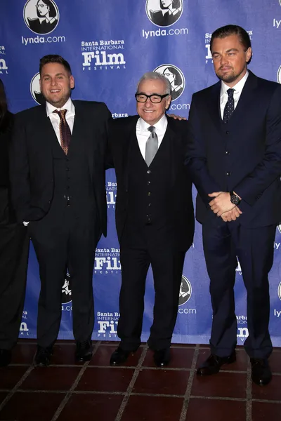 Jonah hill, martin scorsese, leonardo di Caprio — Foto Stock