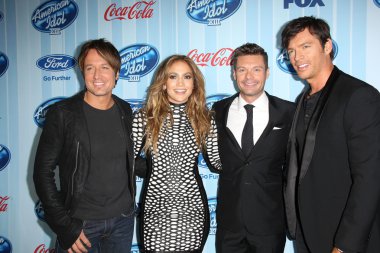 Keith urban, jennifer lopez, ryan seacrest ve harry connick jr