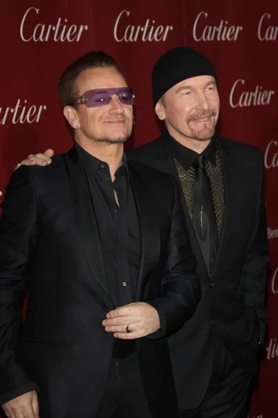 Bono (til venstre) & The Edge, fra U2 – stockfoto