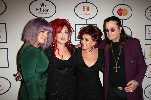 Kelly Osbourne, Cyndi Lauper, Sharon Osbourne, Ozzy Osbourne Stock Picture