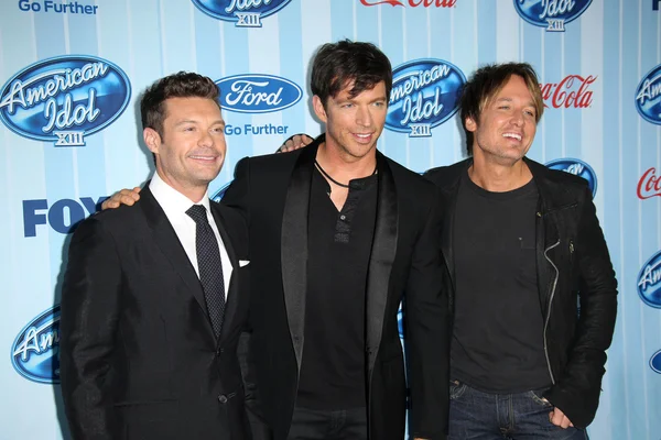 Ryan Seacrest, Harry Connick Jr. and Keith Urban — Stock Photo, Image