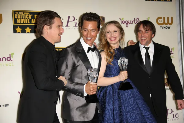Ethan Hawke, Matthew McConaughey, Julie Delpy and Richard Linklater Stock Image