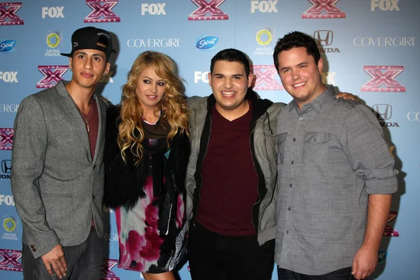 Carlito Olivero, Paulina Rubio, Carlos Guevara e Tim Olstad — Fotografia de Stock