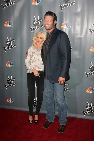 Christina Aguilera and Blake Shelton — Stock Photo, Image